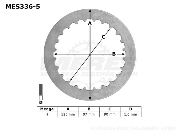 TRW Lucas Kupplungszwischenscheiben Kit (5st.) passend für Yamaha MES336-5 / MES 336-5