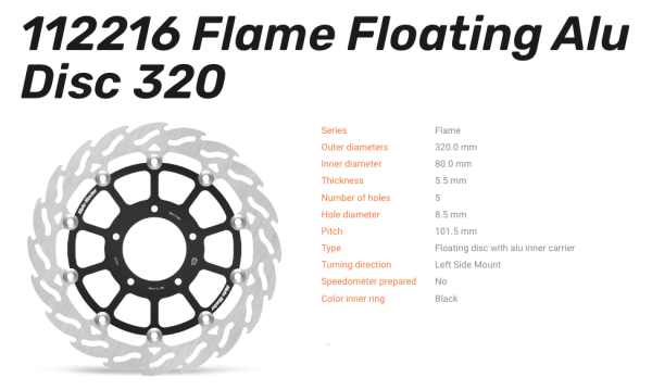 Moto-Master Bremsscheibe Floating-Alu Flame-Racing-Serie passend für MV Agusta - 112216