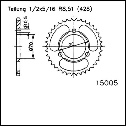 Kettenrad 38Z - (428)