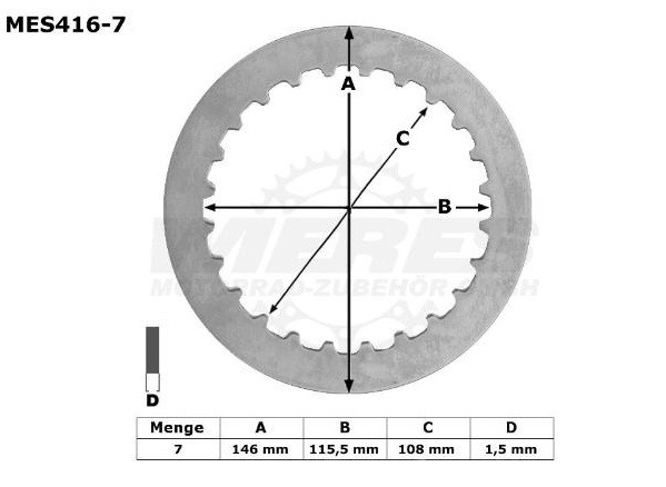 TRW Lucas Kupplungszwischenscheiben Kit (7st.) passend für Suzuki MES416-7 / MES 416-7