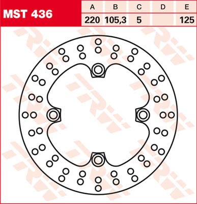 TRW Lucas Bremsscheibe hinten MST 436 mit ABE passend für Triumph 1050 Speed Triple, Fgst. -461331 B