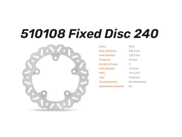 Moto-Master Bremsscheibe Nitro hinten passend für Suzuki GSF 1200 1250 Bandit GSF650 GSX 1250 650 SF