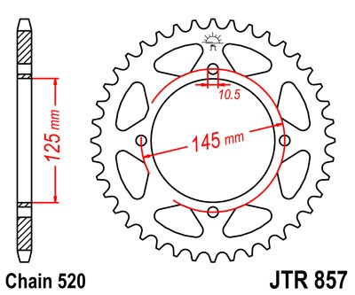 Kettenrad Alu 39 - 49 Zähne (520)