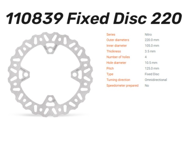 Moto-Master Bremsscheibe Nitro vorn passend für Honda PCX 125 - 110839