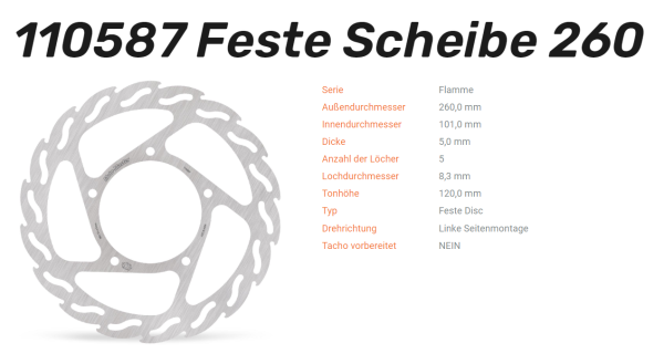 Moto-Master Bremsscheibe Flame vorne passend für Peugeot - 110587