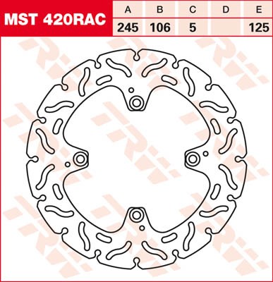 TRW Lucas Racing Bremsscheibe hinten MST 420 RAC passend für Ducati 1100 Monster Evo ABS Bj. 11-