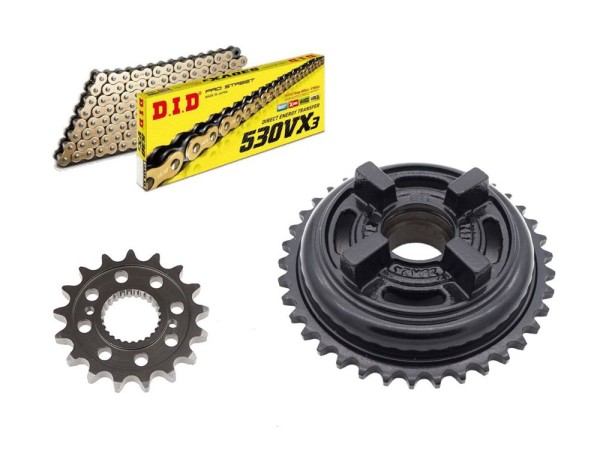 DID Kettensatz passend für Royal Enfield Bullet 500 EFI Bj.09-15 DID530 Kette