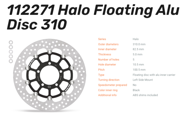 Moto-Master Bremsscheibe Floating-Alu Halo-Serie passend für Triumph - 112271