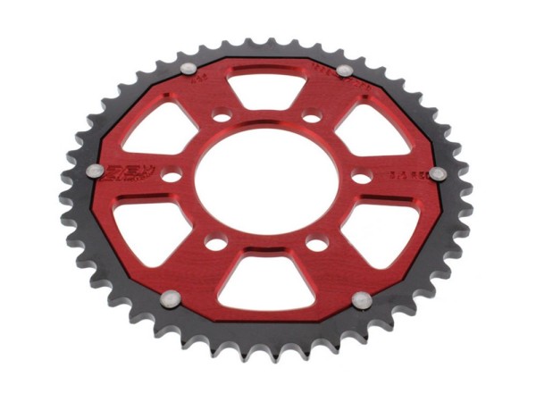 Kettenrad ZF dual 47 48 Zähne rot gold (428) passend für Honda CB 125 R JC79 / CBF125