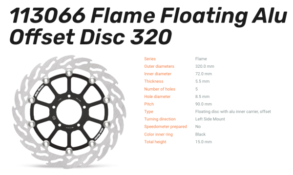 Moto-Master Bremsscheibe Floating-Alu Flame-Racing-Serie passend für Ducati - 113066