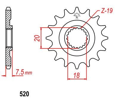 Kettenritzel 12 13 14 Zähne (520) - Standardritzel / Supersportritzel passend für Honda CR125R