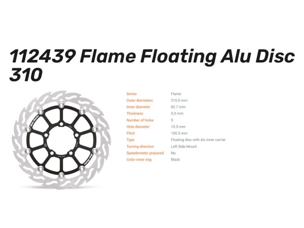 Moto-Master Bremsscheibe Flame Floating passend für Triumph Daytona 660 / Street Triple 765 - 112439