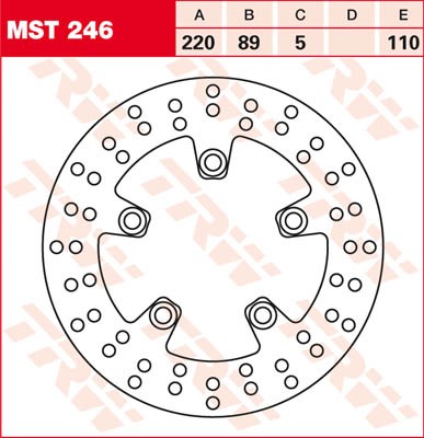 TRW Lucas Bremsscheibe hinten MST 246 passend für Suzuki GSXR 600 Bj. 11-