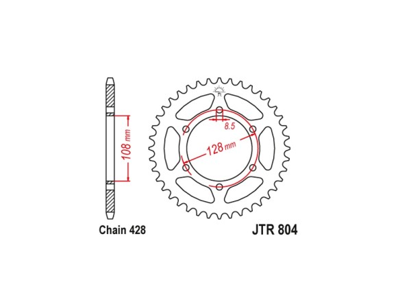 Kettenrad Stahl 42 44 45 Zähne (428) passend auf Suzuki DR / TS / SP