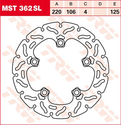 TRW Lucas SuperLeicht Bremsscheibe MST 362 SL / MST362SL