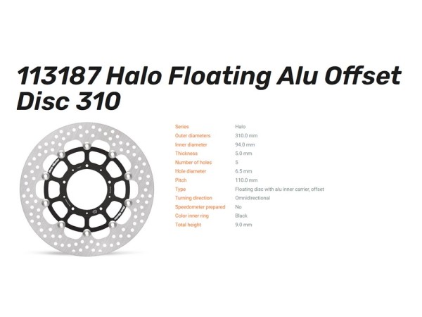 Moto-Master Bremsscheibe Halo floating vorn passend für Honda VFR 800 - 113187