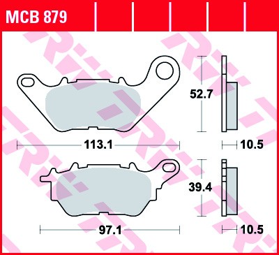 Bremsbelag hinten passend für Yamaha MT03 320 RH07 ABS (Bj.16-) TRW Lucas MCB879 organisch