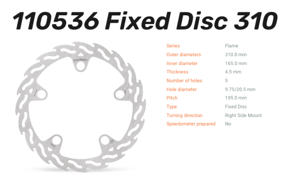 Moto-Master Bremsscheibe Flame vorne passend für Honda - 110536