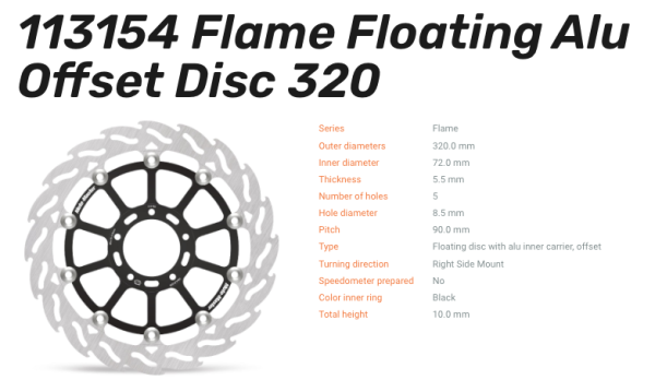 Moto-Master Bremsscheibe Floating-Alu Flame-Racing-Serie vorn passend für Ducati - 113154