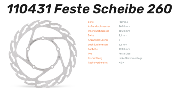 Moto-Master Bremsscheibe Flame-Serie vorne passend für BMW - 110431