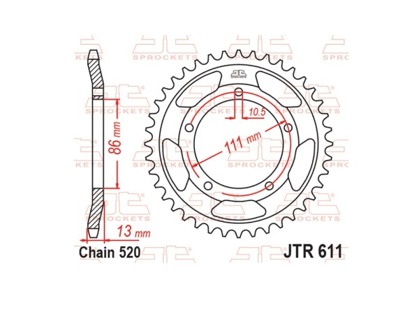 Kettenrad Stahl 43 Zähne (520) passend für Gilera Nordwest