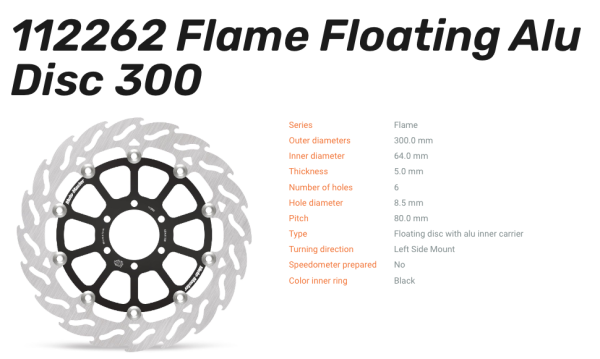 Moto-Master Bremsscheibe Floating-Alu Offset Halo-Serie passend für Ducati - 112262