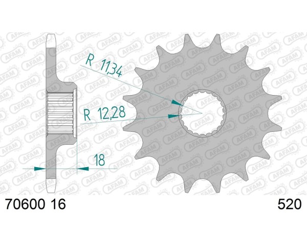 Kettenritzel 16 Zähne - (520) passend für Laverda 750