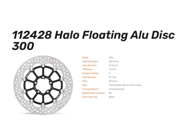 Moto-Master Bremsscheibe Halo Floating passend für KTM Duke 990 - 112428
