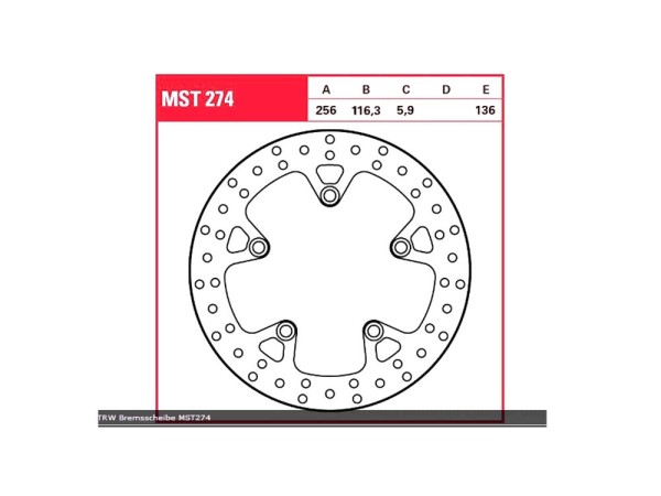 TRW Lucas Bremsscheibe hinten MST274 passend für Honda CB 1100 A EX SC65