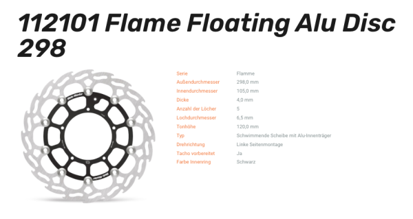 Moto-Master Bremsscheibe Flame Floating Alu-Disc vorne passend für BMW - 112101