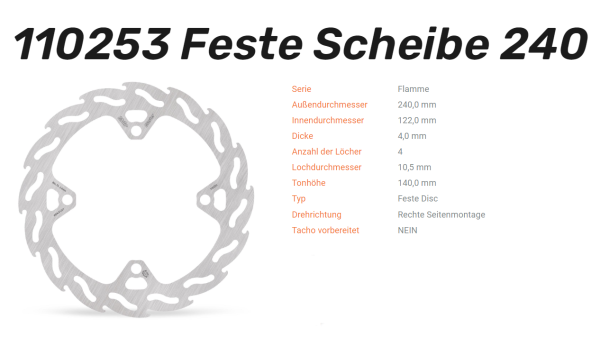Moto-Master Bremsscheibe Flame hinten passend für Suzuki - 110253