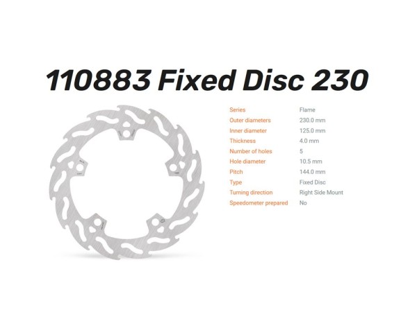 Moto-Master Bremsscheibe Flame hinten passend für KTM RC 125 200 390 (Bj.22-)