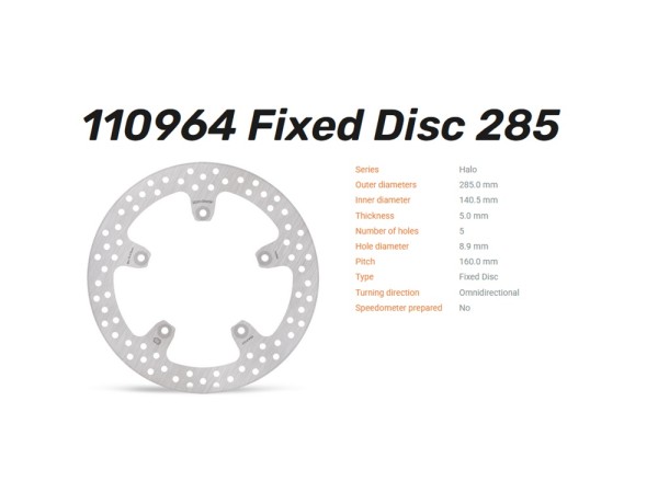 Moto-Master Bremsscheibe hinten passend für BMW R 1300 GS - 110963 110964
