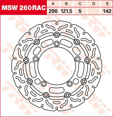 TRW Lucas Racing Bremsscheibe schwimmend MSW 260 RAC / MSW260RAC