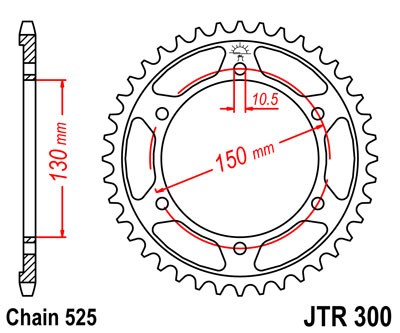 Kettenrad Alu 37 bis 49 Zähne Einzelanfertigung (525)