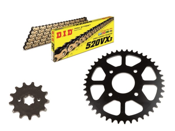 DID Kettensatz passend für SYM CR 300 i Wolf Cafe Racer ABS (Bj.19-) DID520 diverse Kette