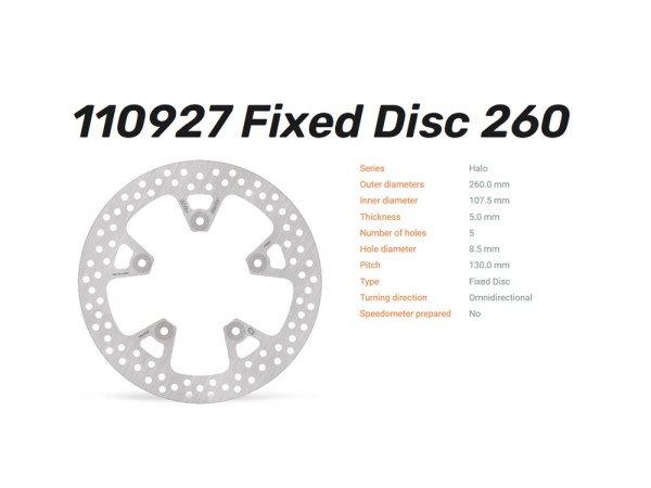 Moto-Master Bremsscheibe Halo 260 hinten passend für KTM 890 SMT - 110927