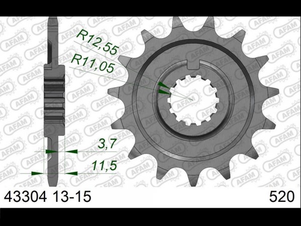 Ritzel Stahl CNC 13 14 15 Zähne (520) passend für Sherco SE / SEF / SC Cross Country / Enduro Factor