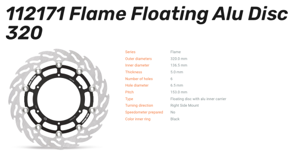Moto-Master Bremsscheibe Flame Floating Alu-Disc vorne passend für Husqvarna / KTM - 112171