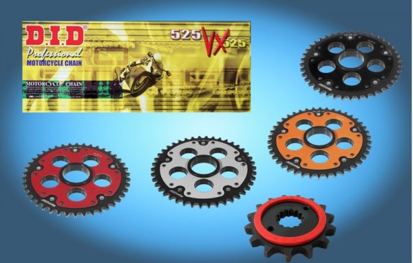 DID Kettensatz passend für Ducati 821 Hypermotard / SP ABS (Bj.13-) DID525VX3 Kette