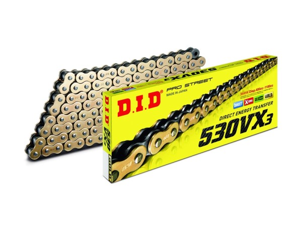 D.I.D Kette per GLIED - 530VX3 gold G&B (verstärkte X-Ring-Kette) Wunschlänge Preis/Kettenglied