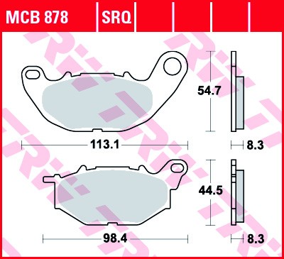 Bremsbelag vorn passend für Yamaha MT03 320 RH07 ABS (Bj.16-) TRW Lucas MCB878TRQ Track Racing