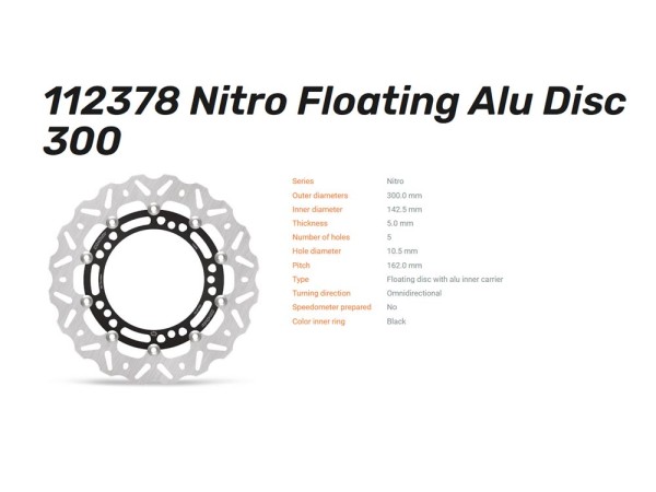 Moto-Master Bremsscheibe Nitro floating vorn passend für Kawasaki - 112378