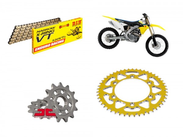 DID Kettensatz passend für Suzuki RM-Z 250 (Bj.19-) DID 520 Kette divers Stahl Alu Stealth Fusion