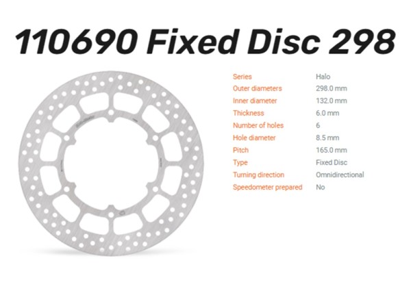 Moto-Master Bremsscheibe Halo hinten passend für Yamaha SCR 950 / XV 950 R - 110690