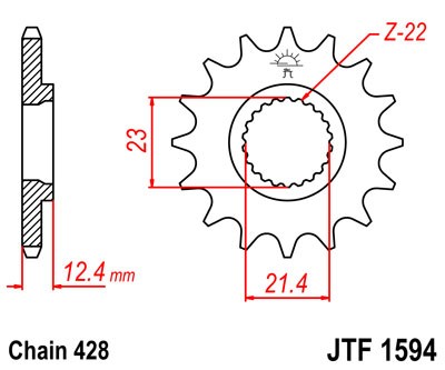 Kettenritzel 15 Zähne passend auf Yamaha XG 250 Trigger XT250 YBR 250 (428)