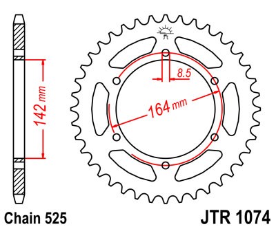 Kettenrad Alu 44 45 46 47 Zähne (525) passend für Hyosung