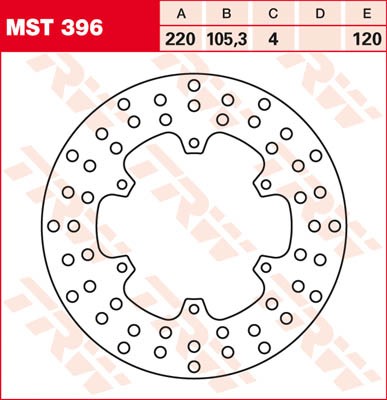 Bremsscheibe vorn passend für Piaggio Vespa GTS 125 / GTS 300 i.e / Super TRW MST 396