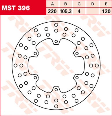 TRW Lucas Bremsscheibe hinten MST 396 mit ABE passend für Gilera VX 125 Runner, ST Bj. 05-