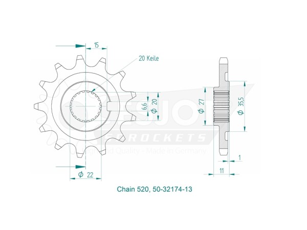 Ritzel 12 13 14 Zähne (520) passend für Sherco